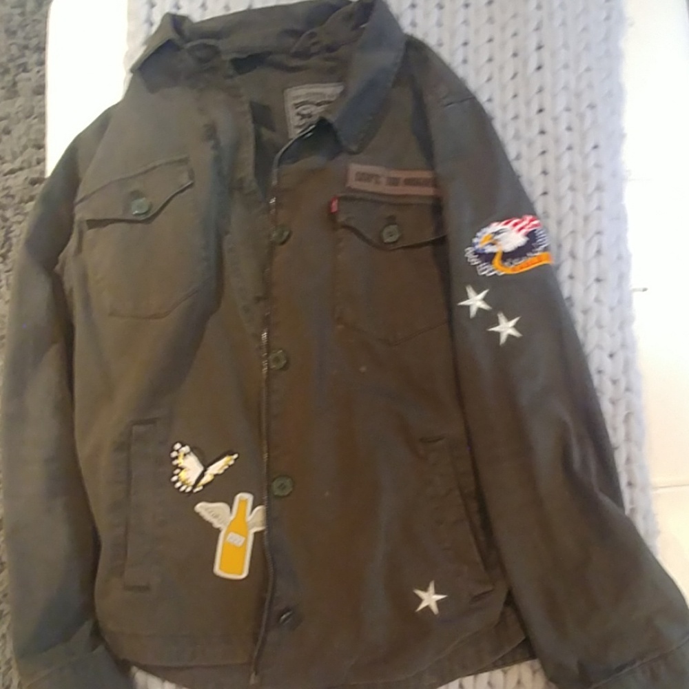 Levi's shirt/jacket army green canvas